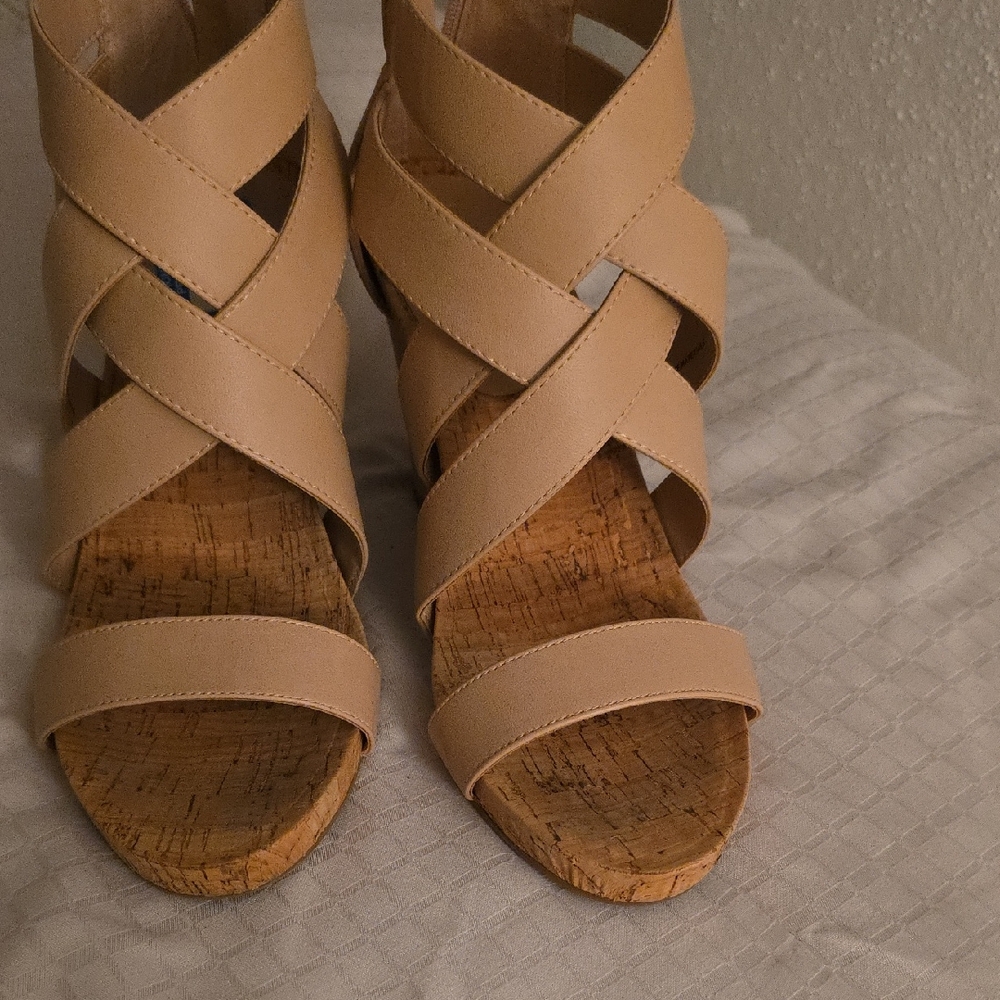 BCBGeneration Tan Wedge Sandals